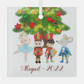 Nutcracker, Clara, Soldat und Maus King Ornament Aus Glas (Vorderseite)