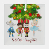 Nutcracker, Clara, Soldat und Maus King Ornament Aus Glas (Rückseite)