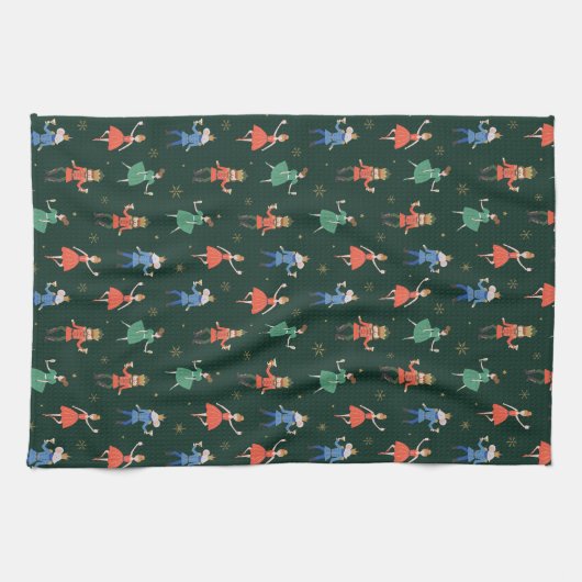 Nutcracker Cocktail Party Christmas Geschirrtuch (Horizontal)