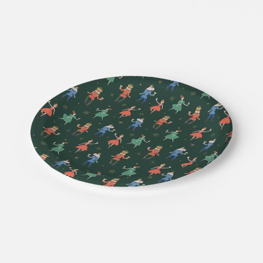 Nutcracker Cocktail Party Christmas Pappteller (Schrägansicht)