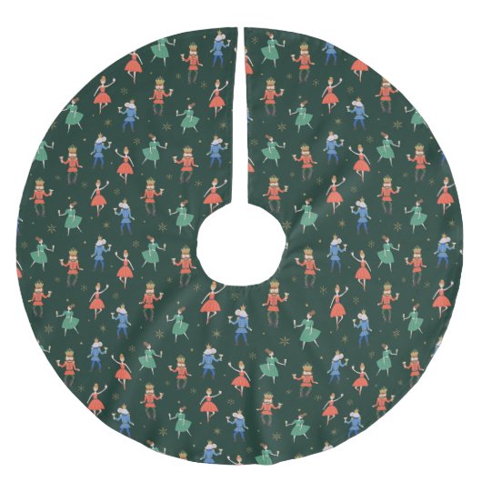 Nutcracker Cocktail Party Christmas Polyester Weihnachtsbaumdecke (Vorderseite)