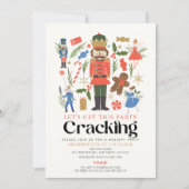 Nutcracker Cracking Christmas Holiday Party Einladung (Vorderseite)