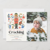 Nutcracker Cracking Holiday Kids Birthday Photo Einladung (Vorderseite)