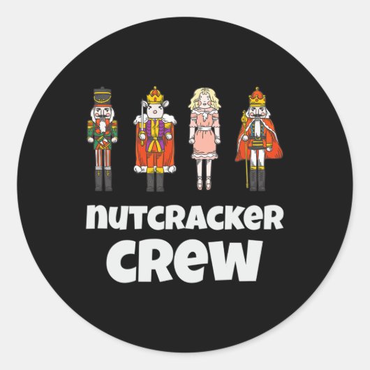 Nutcracker-Crew passt zu Weihnachtsjunge Männer Ge Runder Aufkleber (Vorderseite)