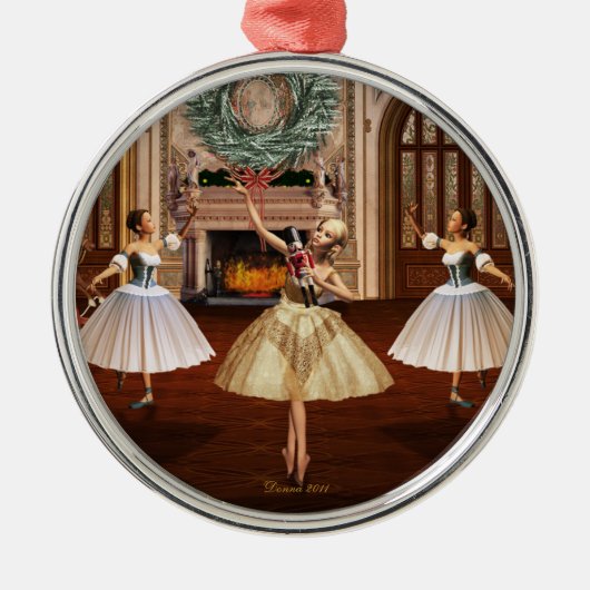 Nutcracker Dancing Ballerinas Ornaments Ornament Aus Metall (Vorne)