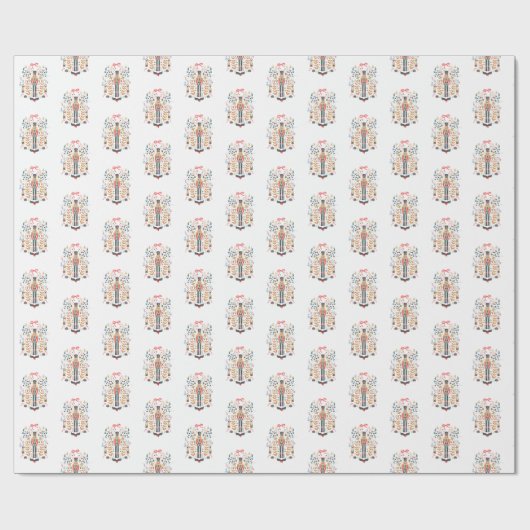 Nutcracker Design Weihnachtswackelpapier Geschenkpapier (Flach)