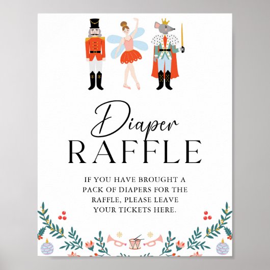 Nutcracker Diaper Raffle Weihnachtsdusche Poster (Vorne)