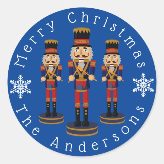Nutcracker Drummers personalisieren Runder Aufkleber (Vorderseite)