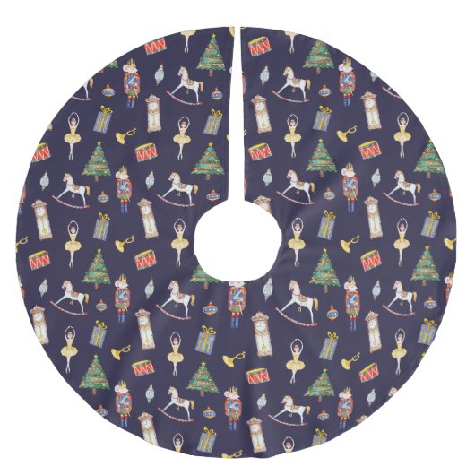 Nutcracker dunkel polyester weihnachtsbaumdecke (Vorderseite)