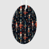Nutcracker Elegance Festive Pattern Collection" Ornament (Vorderseite)