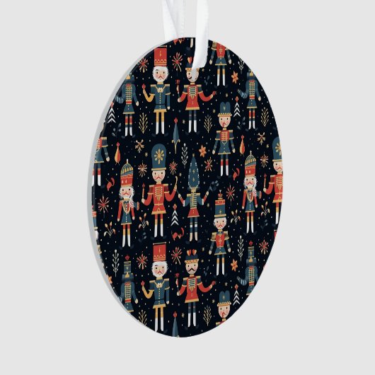 Nutcracker Elegance Festive Pattern Collection" Ornament (Vorderseite)