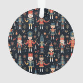 Nutcracker Elegance Festive Pattern Collection" Ornament (Rückseite)