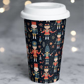 Nutcracker Elegance Festive Pattern Collection Pappbecher