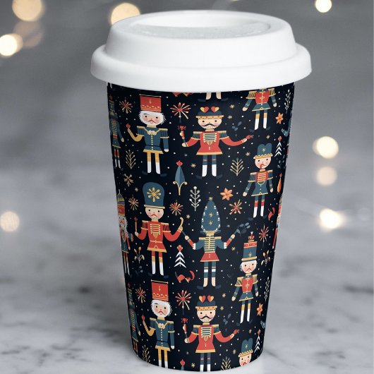 Nutcracker Elegance Festive Pattern Collection Pappbecher
