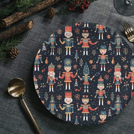 Nutcracker Elegance Festive Pattern Collection Pappteller