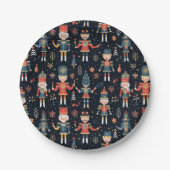 Nutcracker Elegance Festive Pattern Collection Pappteller (Vorderseite)