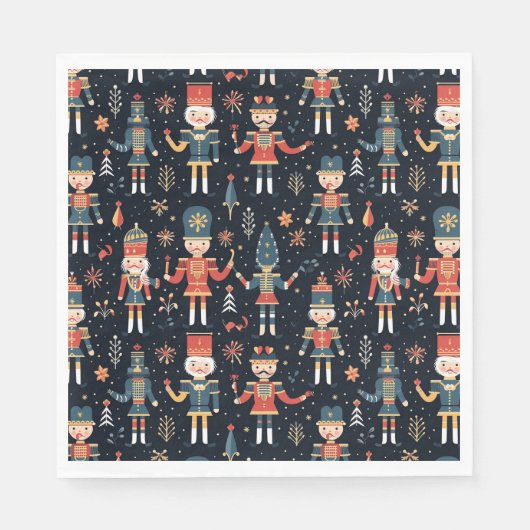 Nutcracker Elegance Festive Pattern Collection Serviette (Vorderseite)