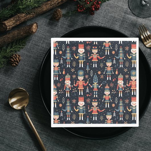 Nutcracker Elegance Festive Pattern Collection Serviette