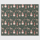 Nutcracker  Elegant Ballet Christmas Geschenkpapier (Flach)