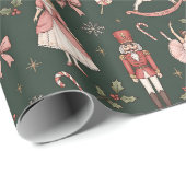 Nutcracker Elegant Ballet Christmas Geschenkpapier (Rolleneckpunkt)