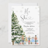 Nutcracker Er oder sie Winter Gender Reveal Einladung (Vorderseite)
