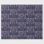 Nutcracker & Fairies Blue Wrapping Paper Geschenkpapier (Flach)