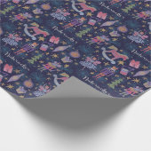 Nutcracker & Fairies Blue Wrapping Paper Geschenkpapier (Ecke)
