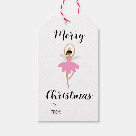 Nutcracker Fairy Ballerina Illustration Geschenkma Geschenkanhänger (Vorderseite)
