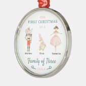 Nutcracker-Familie von drei ersten Weihnachten Ornament Aus Metall (Links)