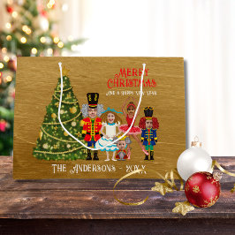Nutcracker-Familie von fünf lustigen frohen Weihna Große Geschenktüte