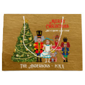 Nutcracker-Familie von fünf lustigen frohen Weihna Große Geschenktüte (Vorderseite)