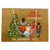 Nutcracker-Familie von fünf lustigen frohen Weihna Große Geschenktüte (Rückseite)