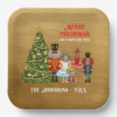 Nutcracker-Familie von fünf lustigen frohen Weihna Pappteller (Vorderseite)