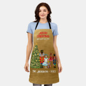 Nutcracker-Familie von fünf lustigen frohen Weihna Schürze (Getragen)