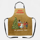 Nutcracker-Familie von fünf lustigen frohen Weihna Schürze (Vorderseite)