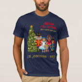 Nutcracker-Familie von fünf lustigen frohen Weihna T-Shirt (Vorderseite)