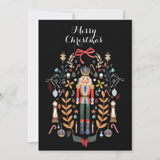 Nutcracker Family Foto Weihnachtskarte Einladung (Vorderseite)