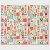 Nutcracker farbenfrohe moderne Weihnachtsmuster Geschenkpapier (Flach)