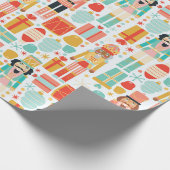 Nutcracker farbenfrohe moderne Weihnachtsmuster Geschenkpapier (Ecke)