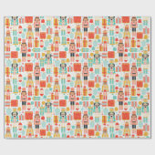 Nutcracker farbenfrohe moderne Weihnachtsmuster Geschenkpapier (Flach)