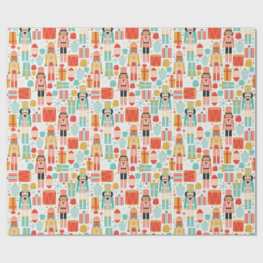 Nutcracker farbenfrohe moderne Weihnachtsmuster Geschenkpapier (Flach)