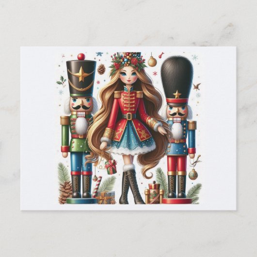 Nutcracker Feiertagspostkarte (Vorderseite)