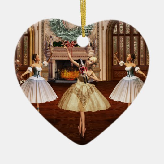 Nutcracker - Feliz Navidad Spanish Heart Ornament (Vorne)
