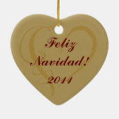 Nutcracker - Feliz Navidad Spanish Heart Ornament (Hinten)