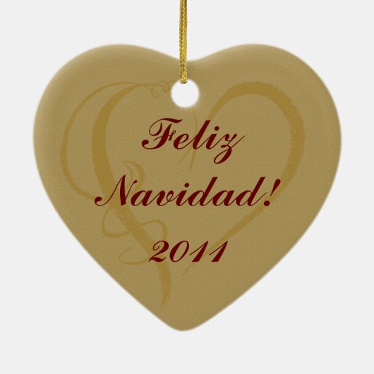 Nutcracker - Feliz Navidad Spanish Heart Ornament (Hinten)