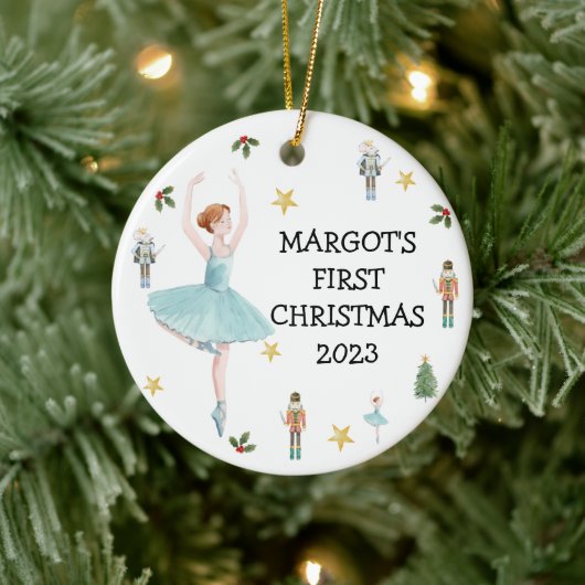 Nutcracker First Christmas Bauble Keramik Ornament (Baum)