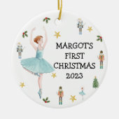 Nutcracker First Christmas Bauble Keramik Ornament (Vorne)