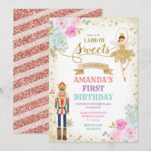 Nutcracker Floral Gold Schneeflocken Winter Geburt