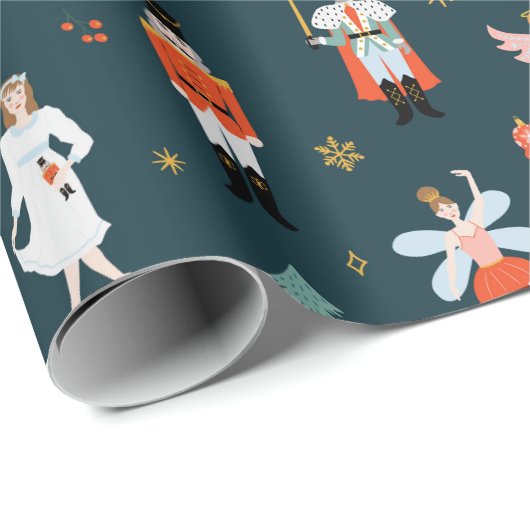 Nutcracker Folk Art Christmas Geschenkpapier (Rolleneckpunkt)