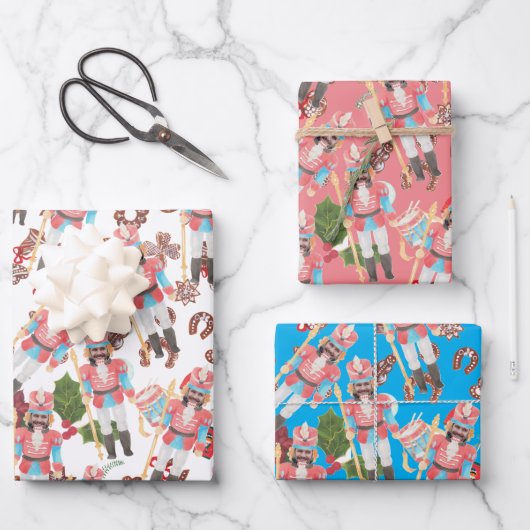 Nutcracker Foto Face Funny Christmas Geschenkpapier Set (Vorderseite)